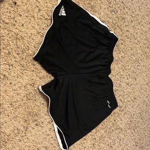 Black and white adidas soccer shorts!